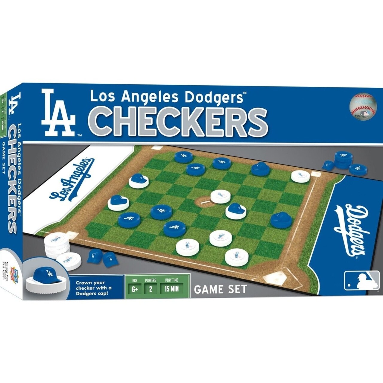 Los Angeles Dodgers Mlb Checkers Board Game 24 Pieces 13X21 Inches Fun Family Game